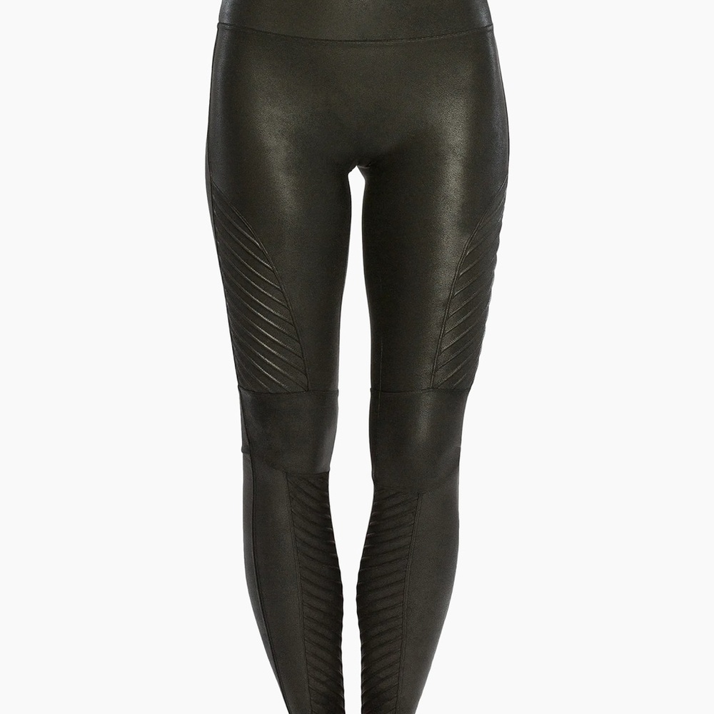 SPANX Black Moto-Style Leggings